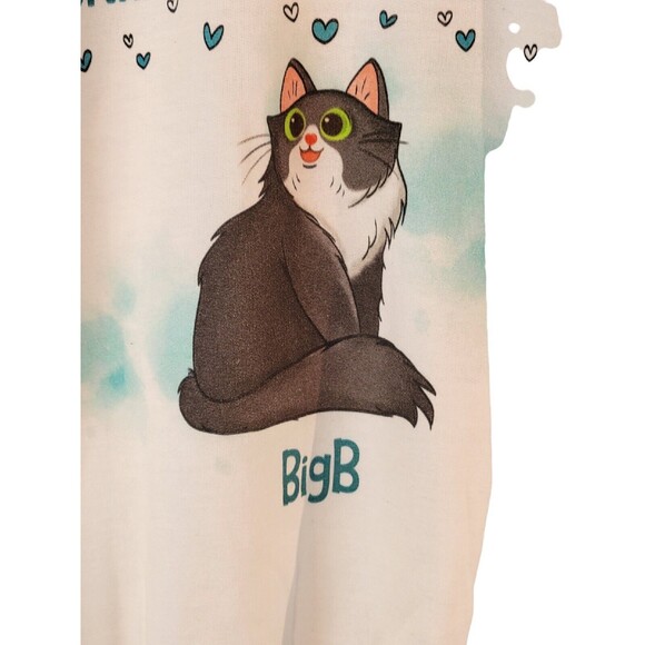 Cats Make Me Happy Sweatshirt Big B Cat Kitty Cat Lady SMALL - Picture 2 of 6
